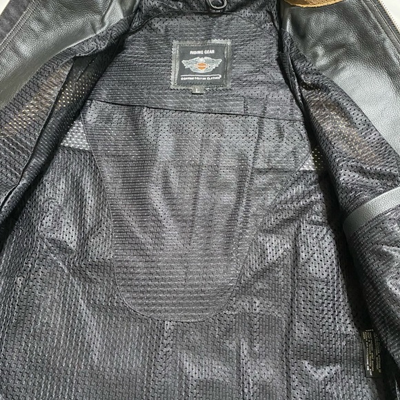 Harley Davidson Men's Triple Vent System Trostel Distressed Leather Biker Jacket - Picture 3 of 4